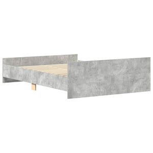 vidaXL Bed Frame with Headboard and Footboard Concrete Grey 150x200 cm