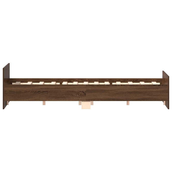 vidaXL Bed Frame with Headboard and Footboard Brown Oak-Look 150x200 cm