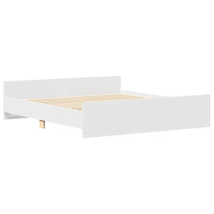 vidaXL Bed Frame with Headboard and Footboard White 160x200 cm