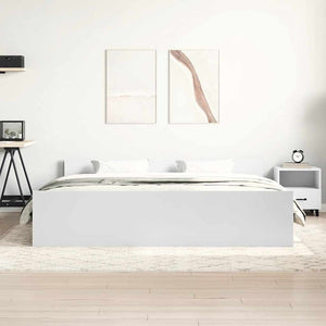 vidaXL Bed Frame with Headboard and Footboard White 160x200 cm