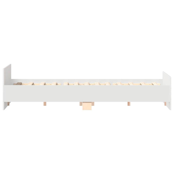 vidaXL Bed Frame with Headboard and Footboard White 160x200 cm