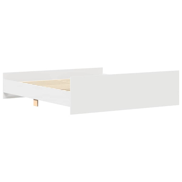 vidaXL Bed Frame with Headboard and Footboard White 160x200 cm
