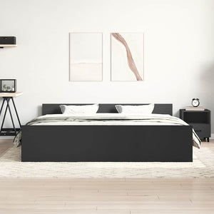 Bettgestell Schwarz 160x200 cm mit Kopf- und Fußteil