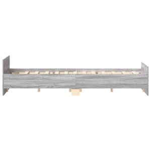 Bettgestell 160x200 cm Grau Sonoma