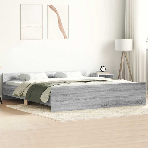 Bettgestell 160x200 cm Grau Sonoma