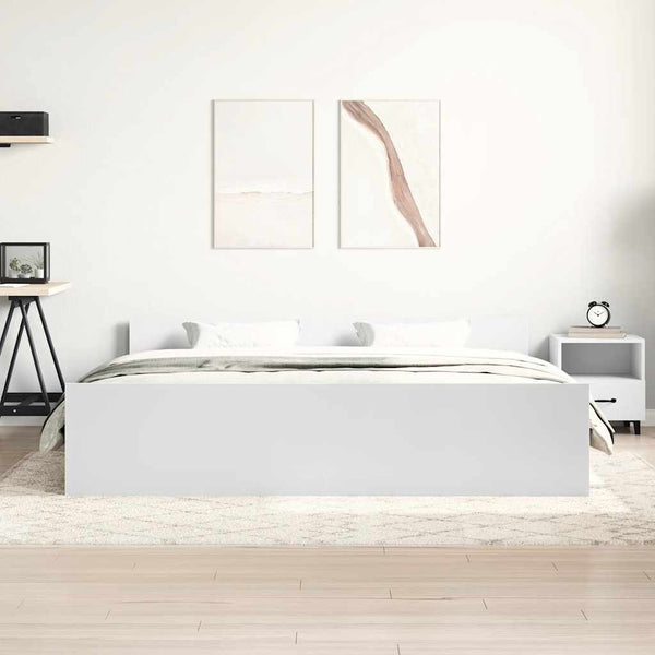 Bettgestell Weiß 180x200 cm mit Kopf- und Fußteil