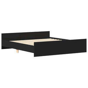 Bettgestell Schwarz 180x200 cm mit Kopf- und Fußteil