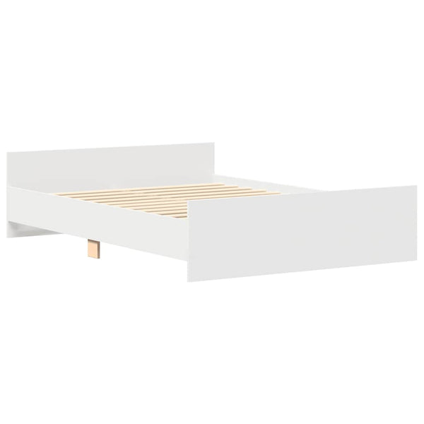 Bettgestell Weiß 120x190 cm mit Kopf- und Fußteil