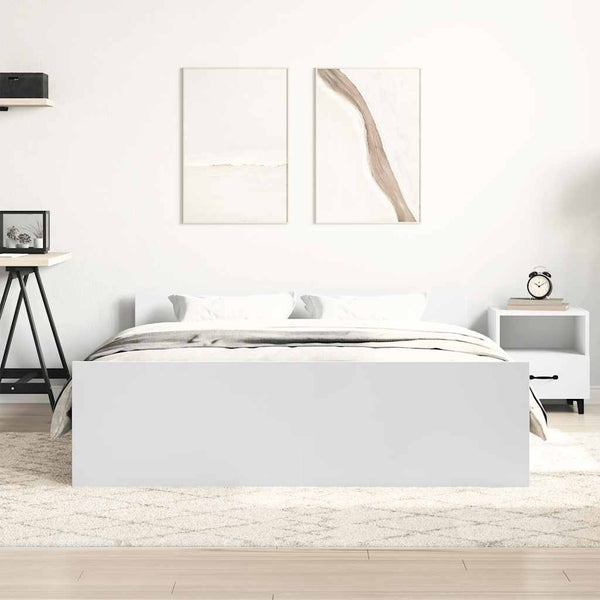 Bettgestell Weiß 120x190 cm mit Kopf- und Fußteil