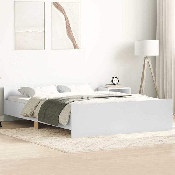 Bettgestell Weiß 120x190 cm mit Kopf- und Fußteil