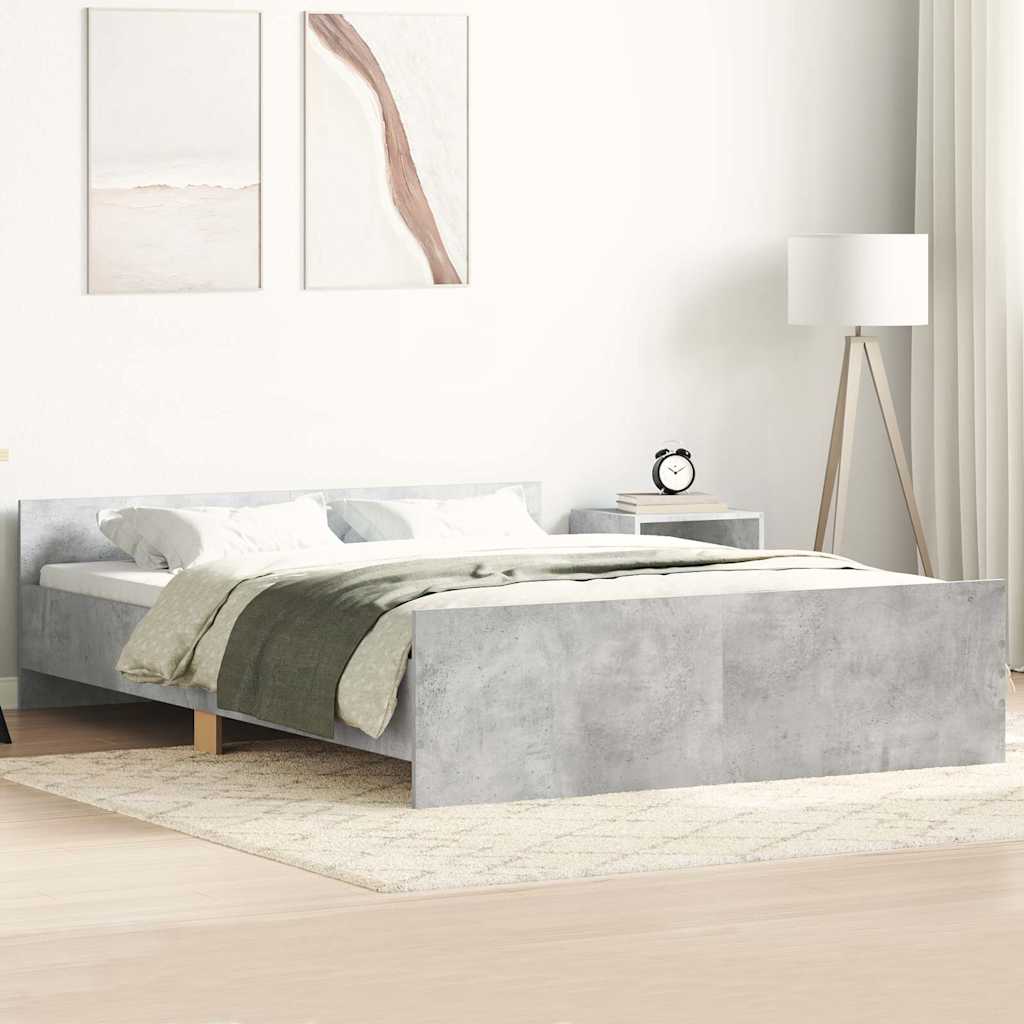 Bettgestell Betongrau 135x190 cm