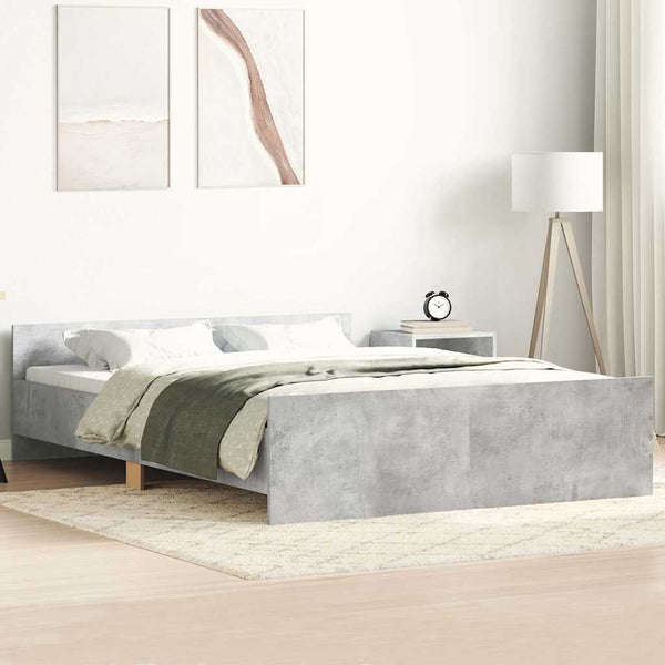 Bettgestell Betongrau 135x190 cm
