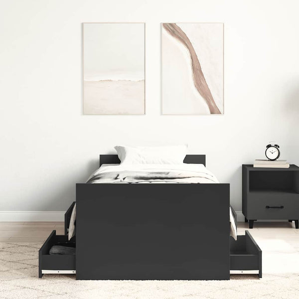 Bettgestell Schwarz 100x200 cm