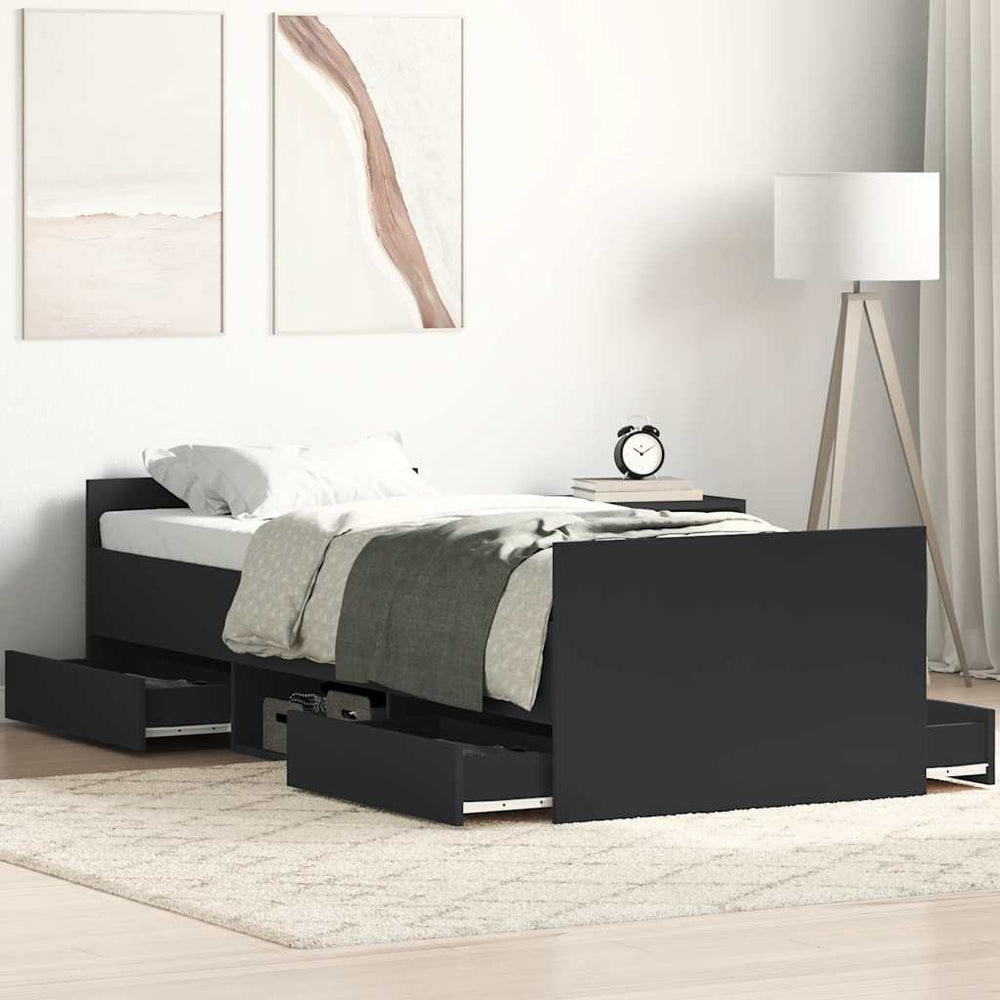Bettgestell Schwarz 100x200 cm