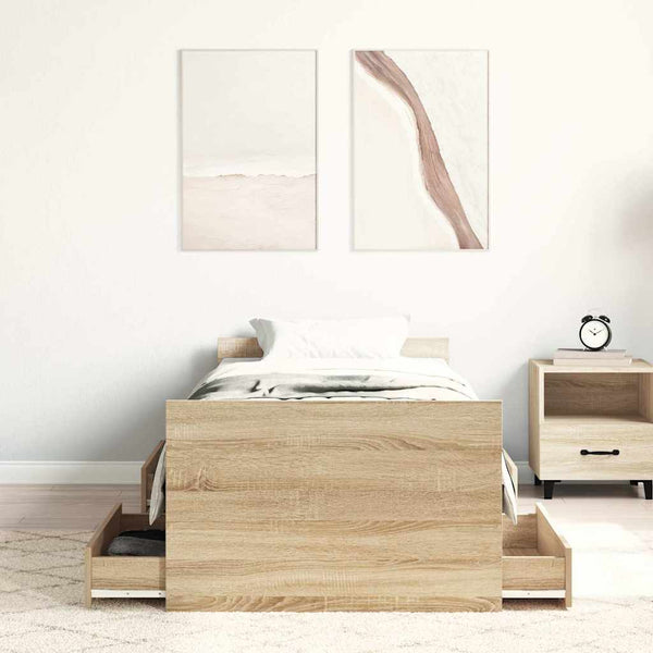 Bettgestell Sonoma Eiche 100x200 cm