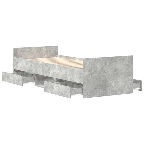 Bettgestell Betongrau 100x200 cm