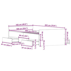 Bettgestell Braun Eiche 100x200 cm