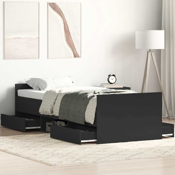 Bettgestell Schwarz 90x200 cm