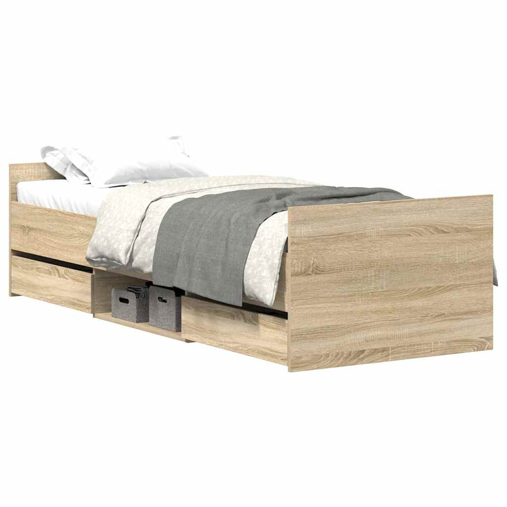 Bettgestell Sonoma Eiche 90x200 cm