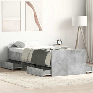 Bettgestell Betongrau 90x200 cm