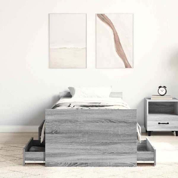 Bettgestell Grau Sonoma 90x200 cm