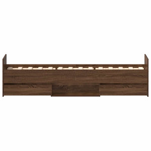 Bettgestell Braun Eiche 90x200 cm mit Schubladen