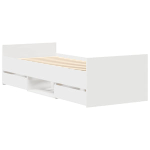 Bettgestell Weiß 90x190 cm mit Schubladen