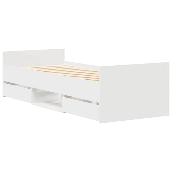 Bettgestell Weiß 90x190 cm mit Schubladen