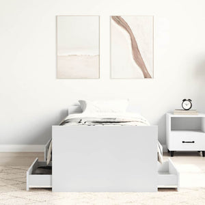 Bettgestell Weiß 90x190 cm mit Schubladen