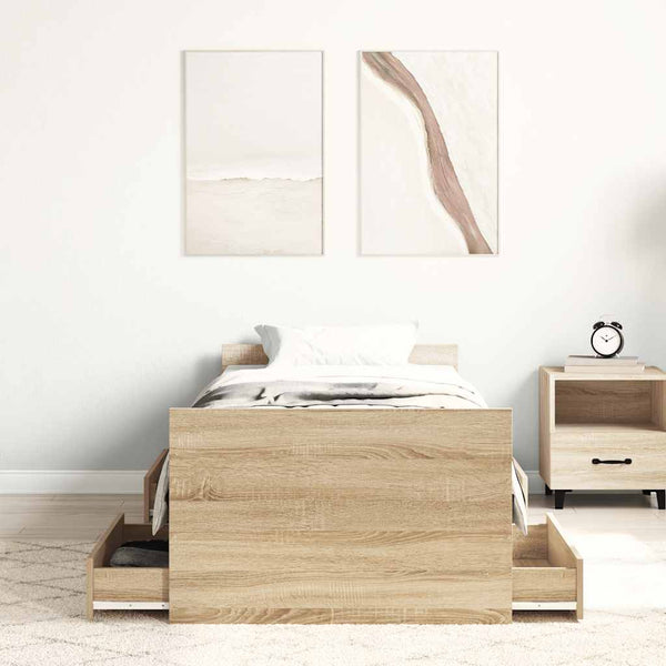 Bettgestell Sonoma Eiche 90x190 cm