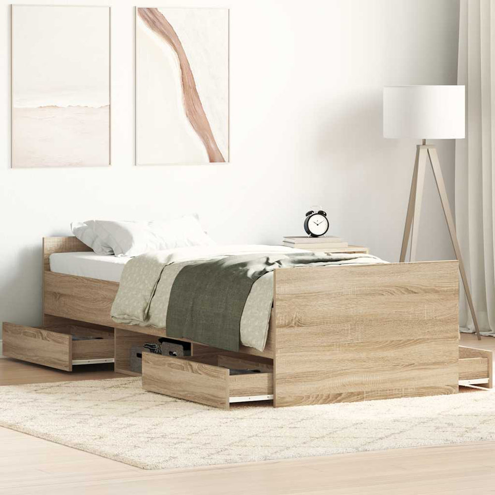 Bettgestell Sonoma Eiche 90x190 cm