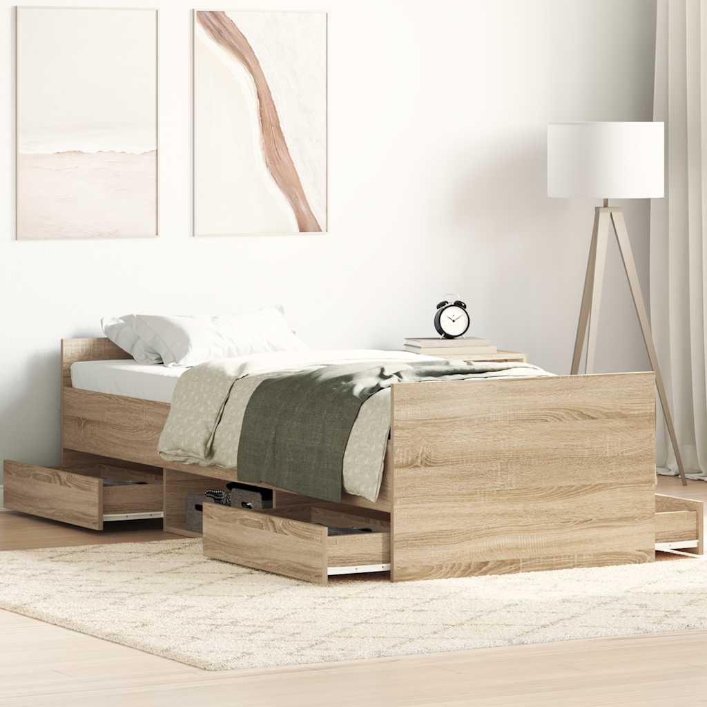 Bettgestell Sonoma Eiche 90x190 cm
