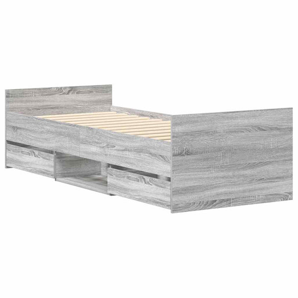 Bettgestell Grau Sonoma 90x190 cm