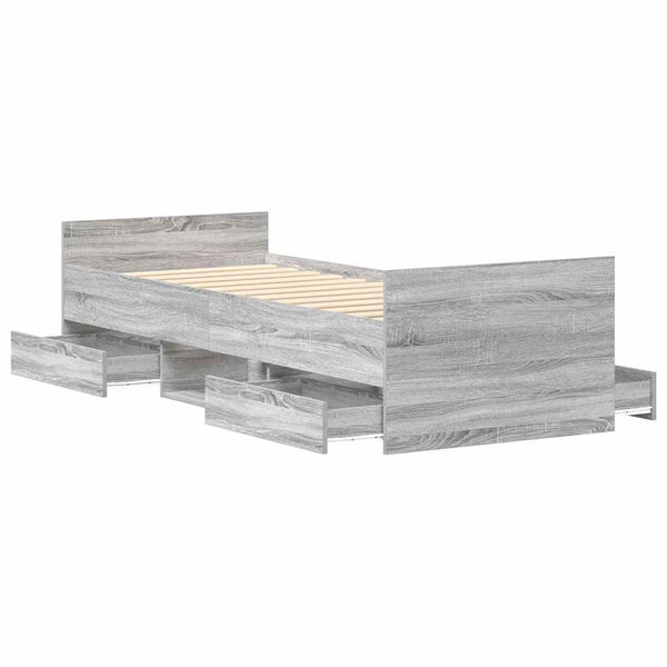 Bettgestell Grau Sonoma 90x190 cm