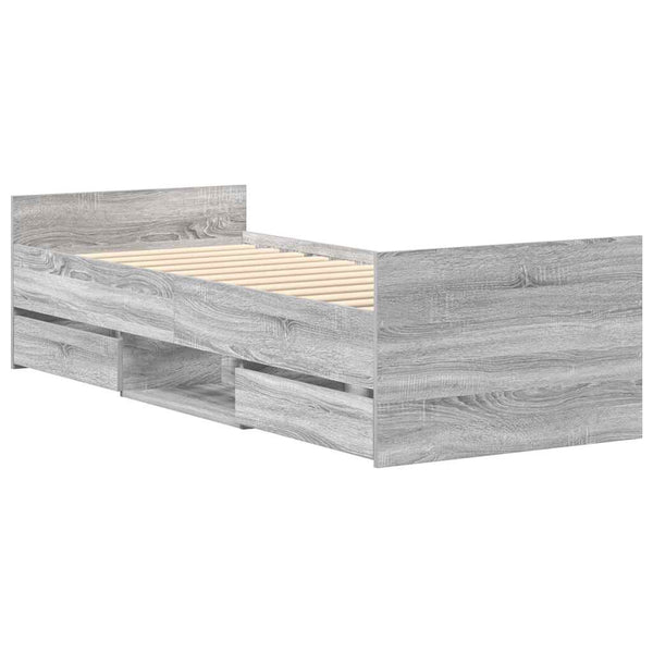 Bettgestell Grau Sonoma 90x190 cm