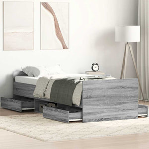 Bettgestell Grau Sonoma 90x190 cm