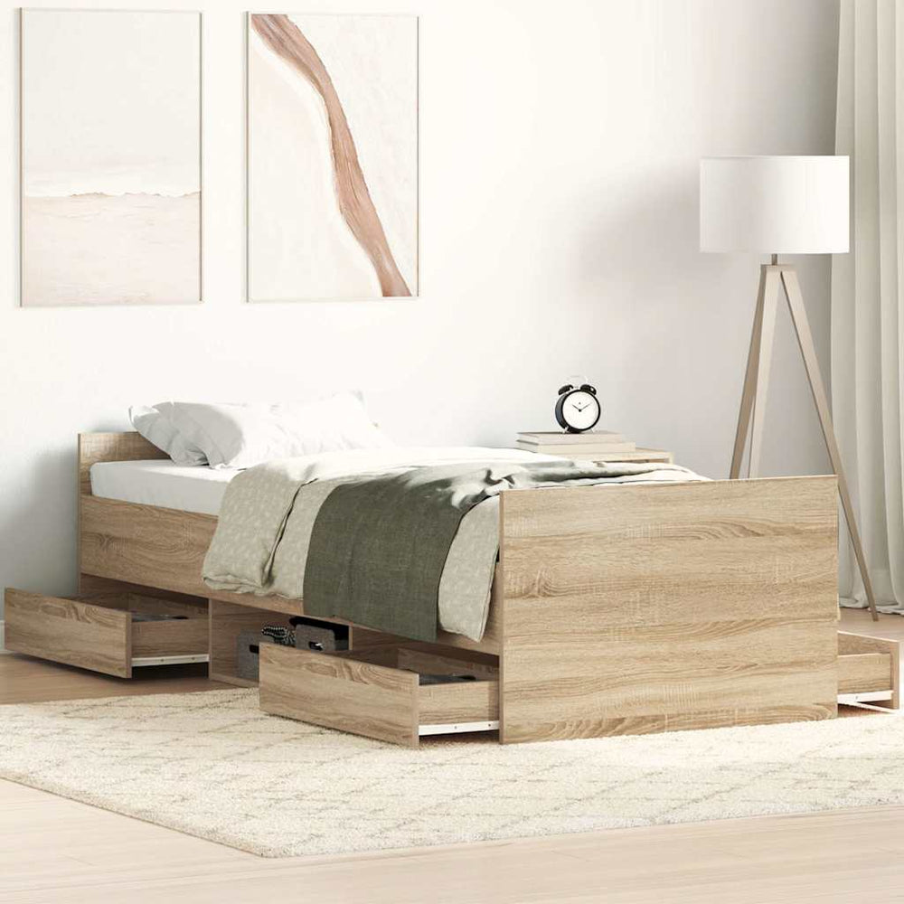 Bettgestell Sonoma-Eiche 75x190 cm