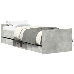 Bettgestell Betongrau 75x190 cm