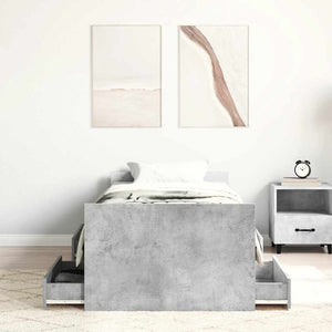 Bettgestell Betongrau 75x190 cm