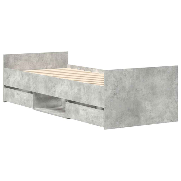Bettgestell Betongrau 75x190 cm