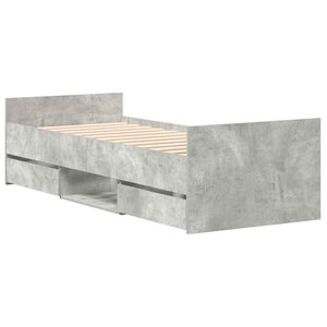 Bettgestell Betongrau 75x190 cm