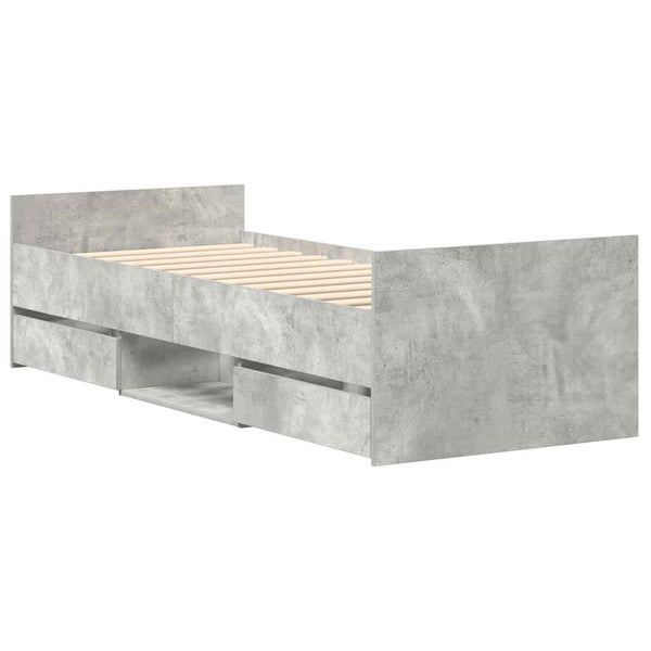 Bettgestell Betongrau 75x190 cm