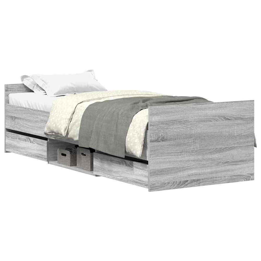 Bettgestell Grau Sonoma 75x190 cm