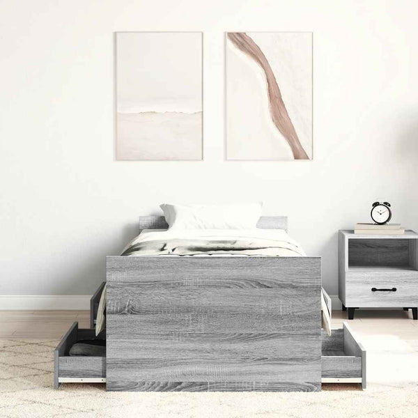 Bettgestell Grau Sonoma 75x190 cm