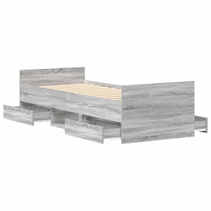 Bettgestell Grau Sonoma 75x190 cm