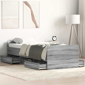 Bettgestell Grau Sonoma 75x190 cm