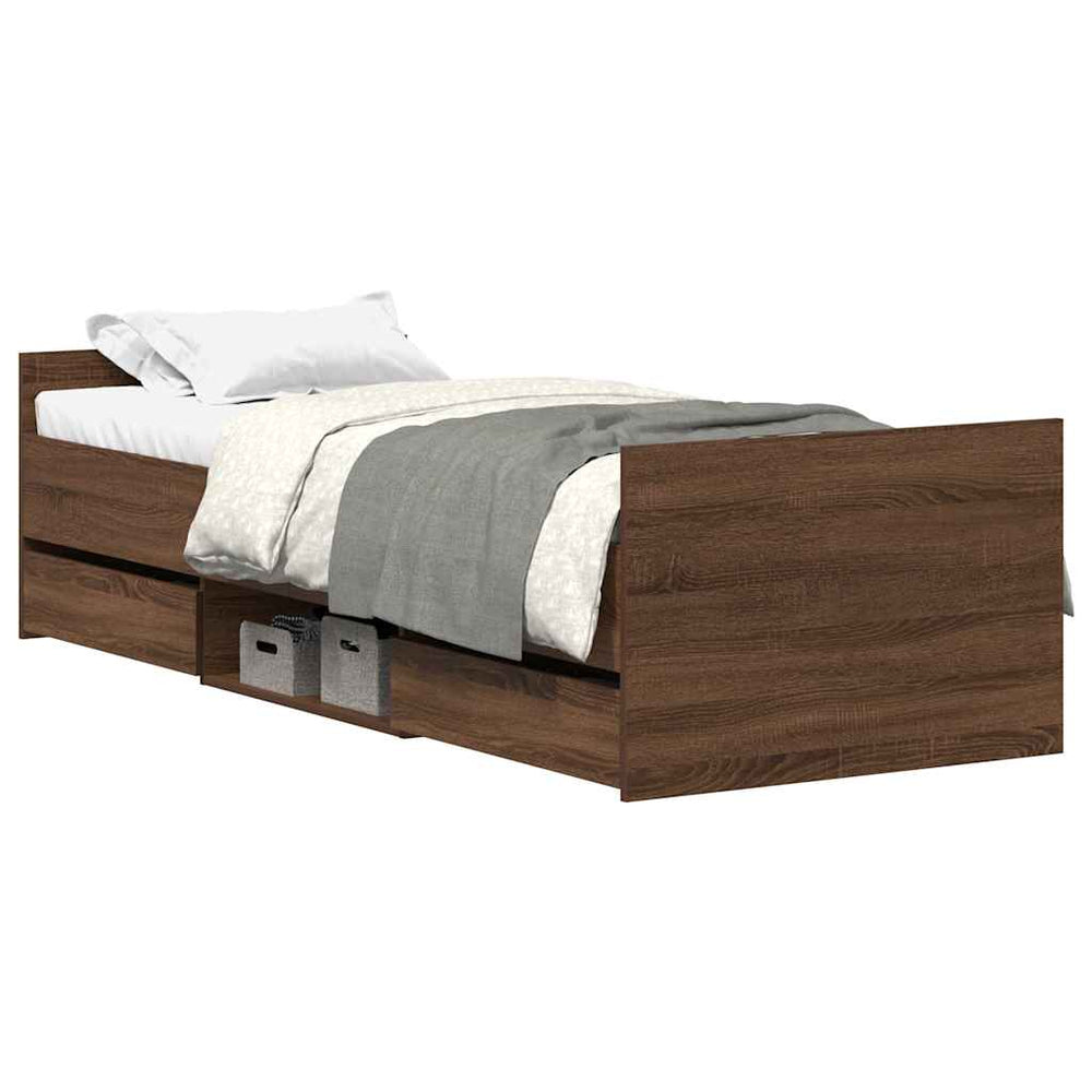 Bettgestell Braun Eichen-Optik 75x190 cm
