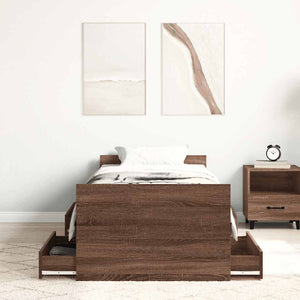 Bettgestell Braun Eichen-Optik 75x190 cm