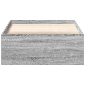 Bettgestell 90x200 cm Grau Sonoma