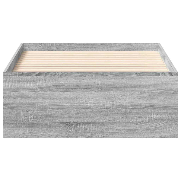 Bettgestell 90x200 cm Grau Sonoma